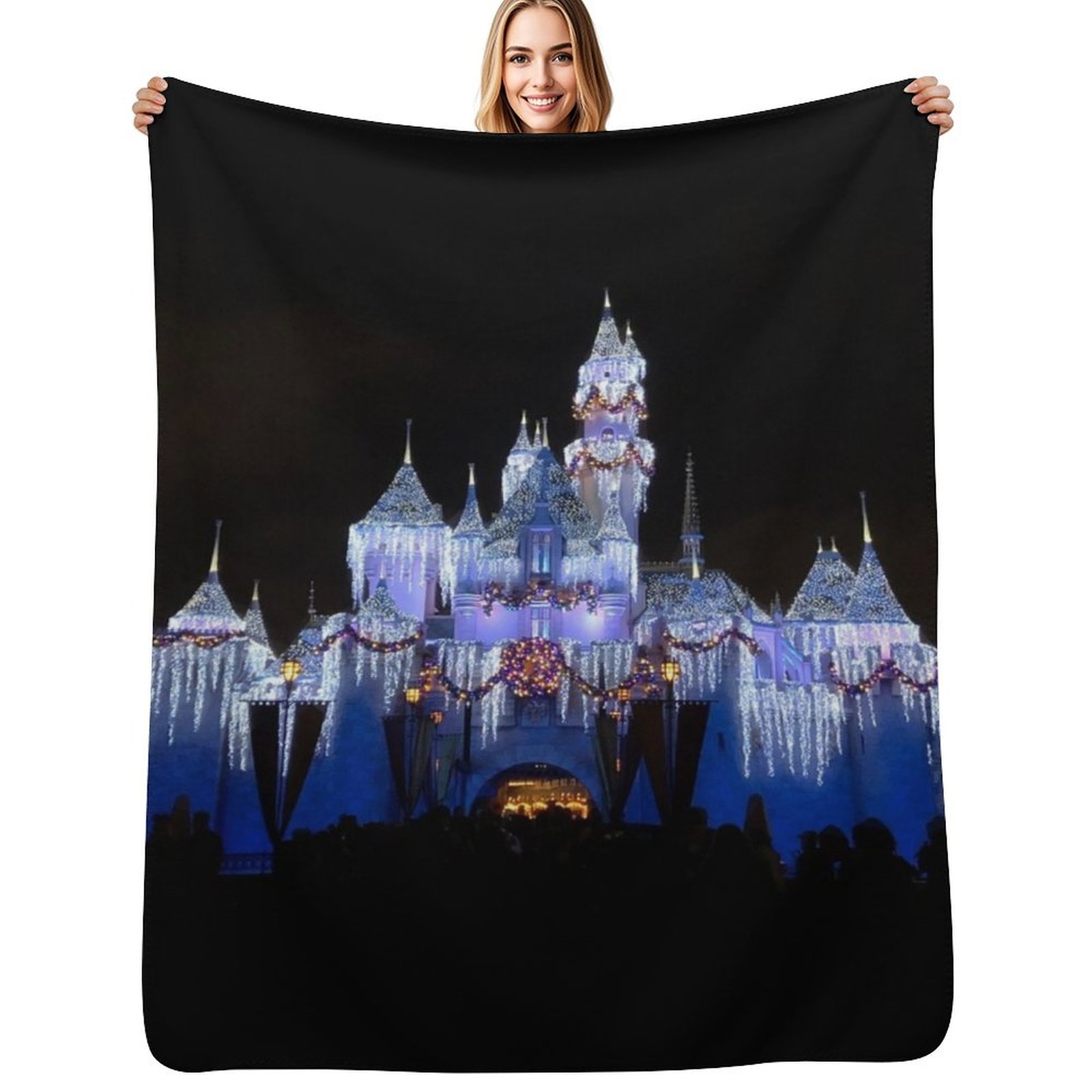 Christmas Throw Blanket - Christmas Castle - Photograph of Holiday