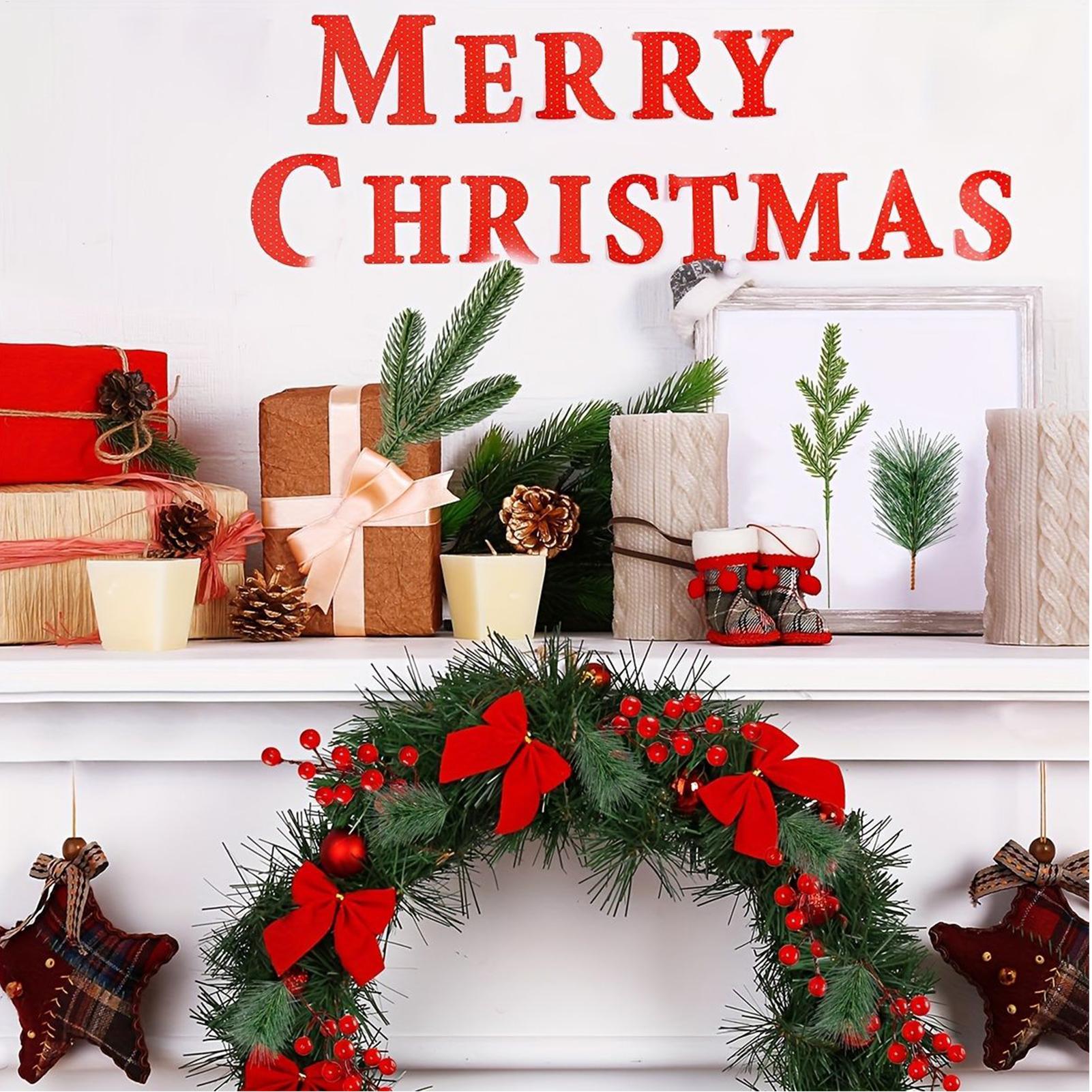 Christmas Wreath Fake - Pine Branches Faux Green Plants Holiday