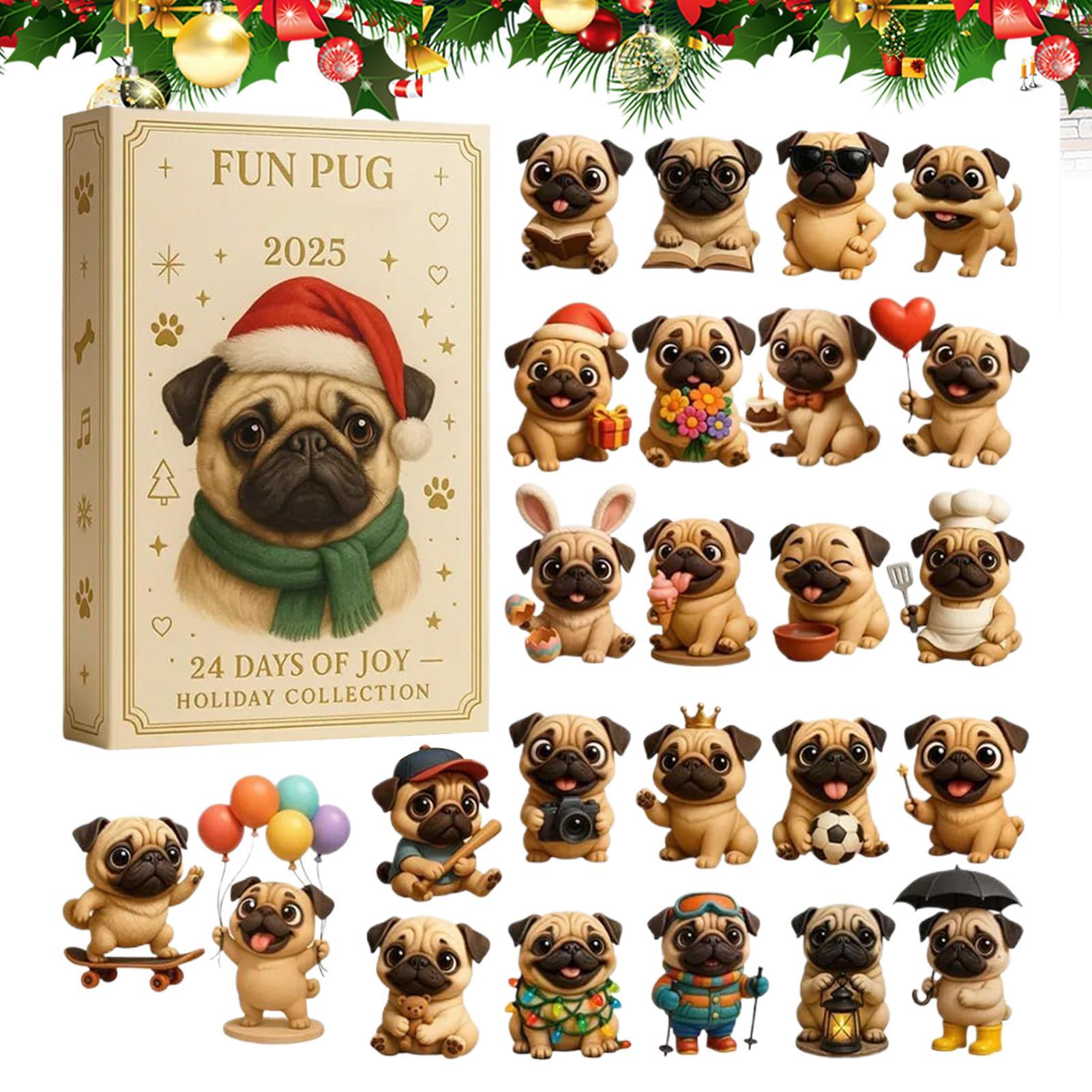 Advent Calendar Gift - 2025 Pug Christmas Advent Calendar 2D