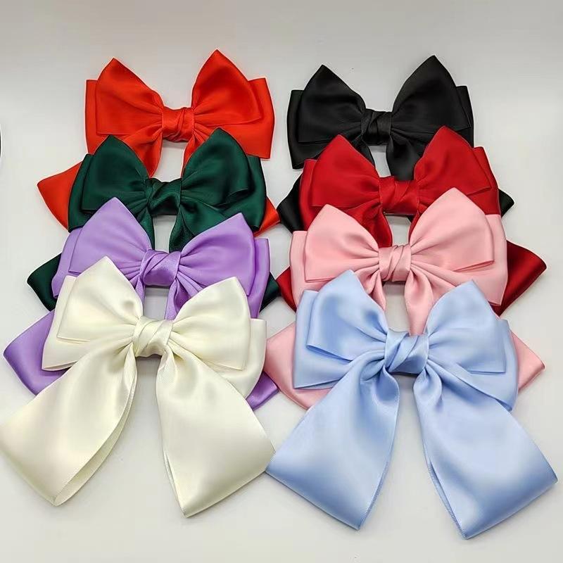 Ribbon Bow Gift - Solid Color Bow Ribbon Hair Clip