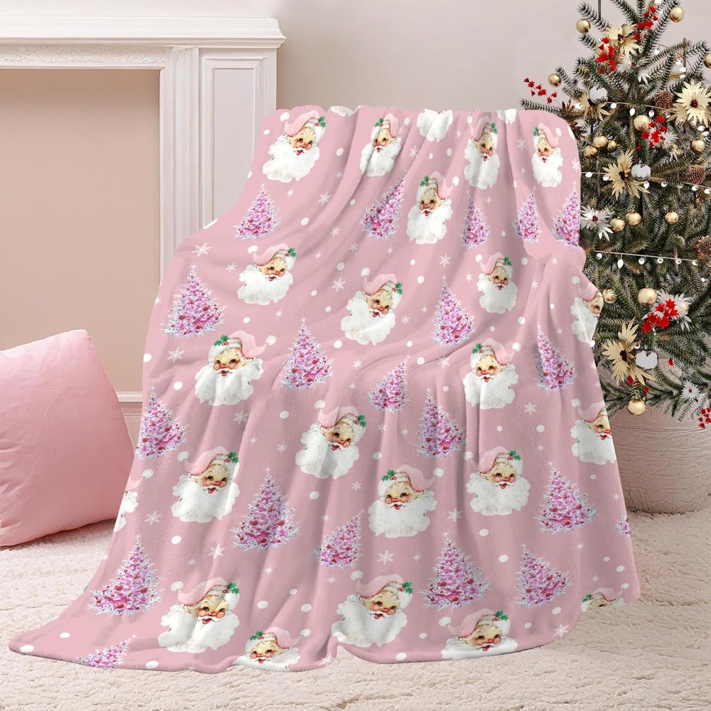 Christmas Throw Blanket - Soft Plush Christmas Blanket,Cute Santa Claus