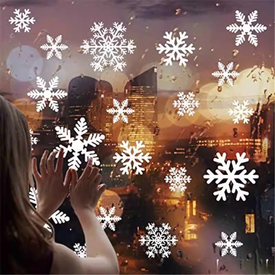 Snowflake Window Decal - 1Set Snowflake Window Stickers Disposable Christmas