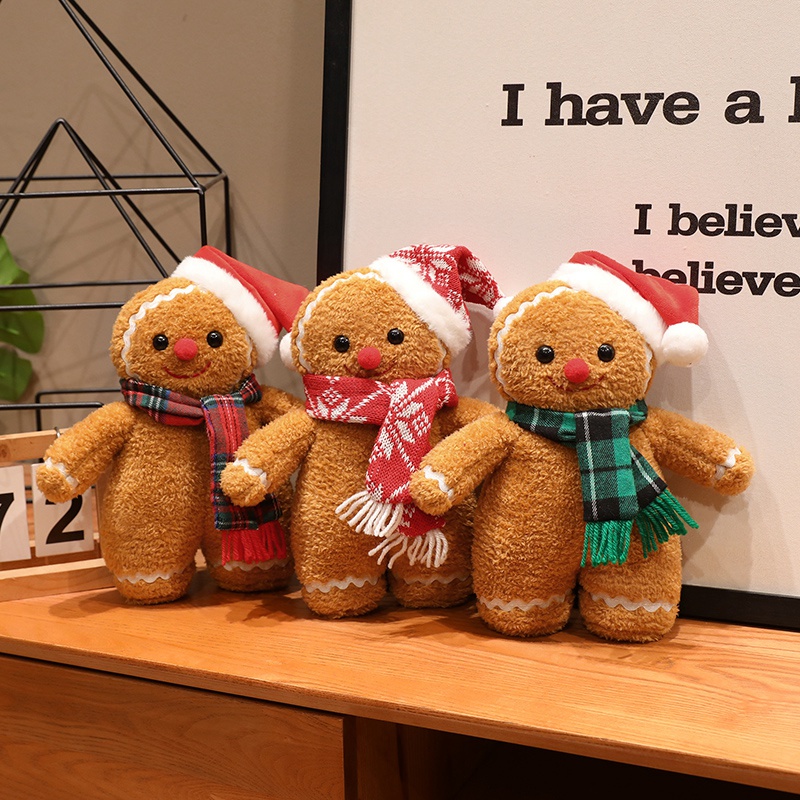 Santa Hat Plush - 25/35cm New Christmas Gingerbread Man Plush