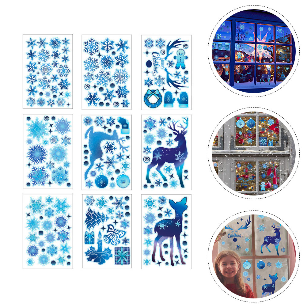 Snowflake Window Decal - 9 Sheets Christmas Window Decals Decorations