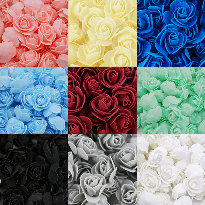 Christmas Wreath Fake - 200/100pcs 3cm Foam Teedy Bear Rose