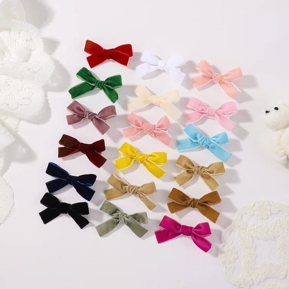 Ribbon Bow Gift - 6Pcs/lot Solid Ribbon Bows Hair Clips