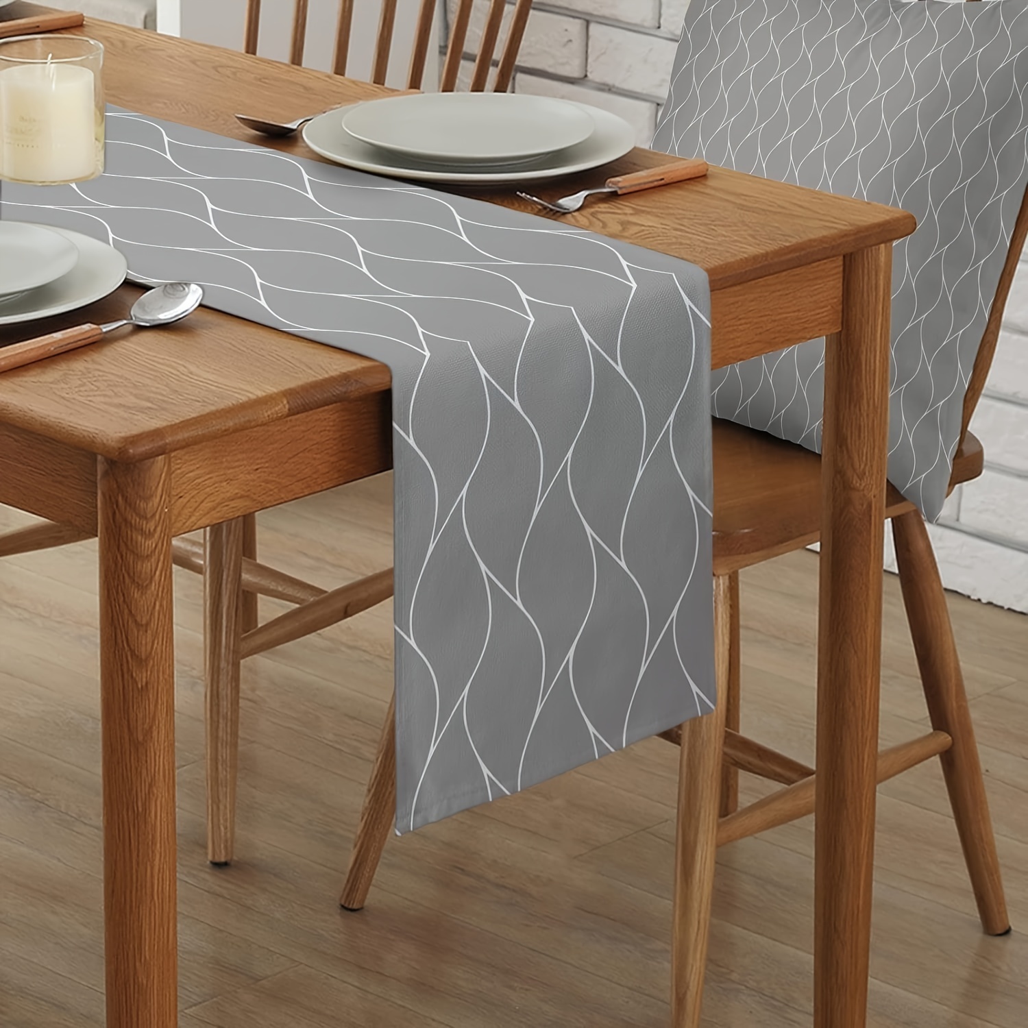 1pc Grey Table Runner Dining T - Christmas Table Runner ulasan dan harga