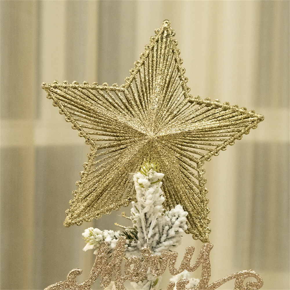 Gold Glitter Christmas Tree To - Star Tree Topper ulasan dan harga