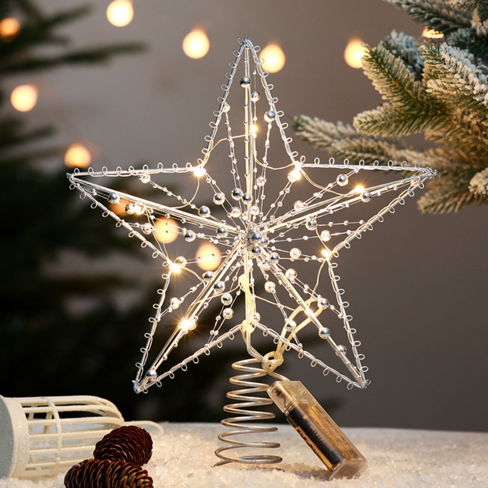 Gold/Silver LED Christmas Tree - Star Tree Topper ulasan dan harga