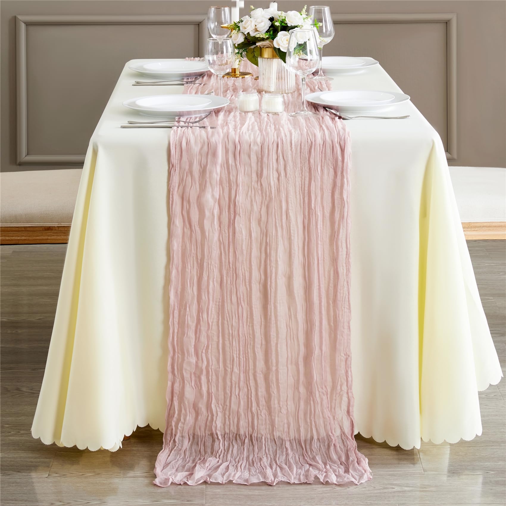 Set of 10 Table Runner Gauze C - Christmas Table Runner ulasan dan harga