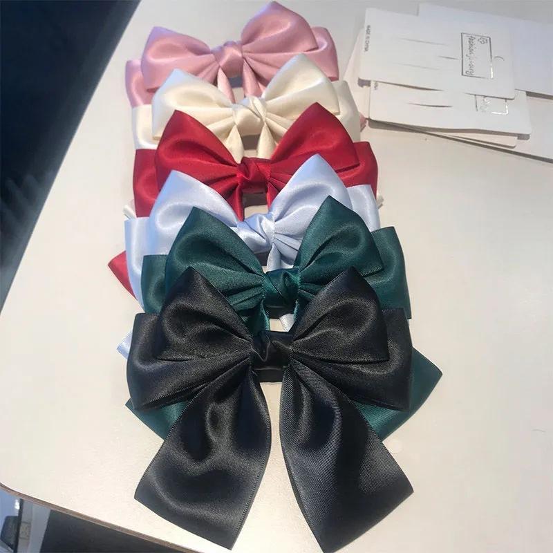 Solid Color Bow Ribbon Hair Cl - Ribbon Bow Gift ulasan dan harga