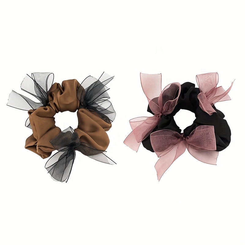 Organza woven bow satin scrunc - Ribbon Bow Gift ulasan dan harga