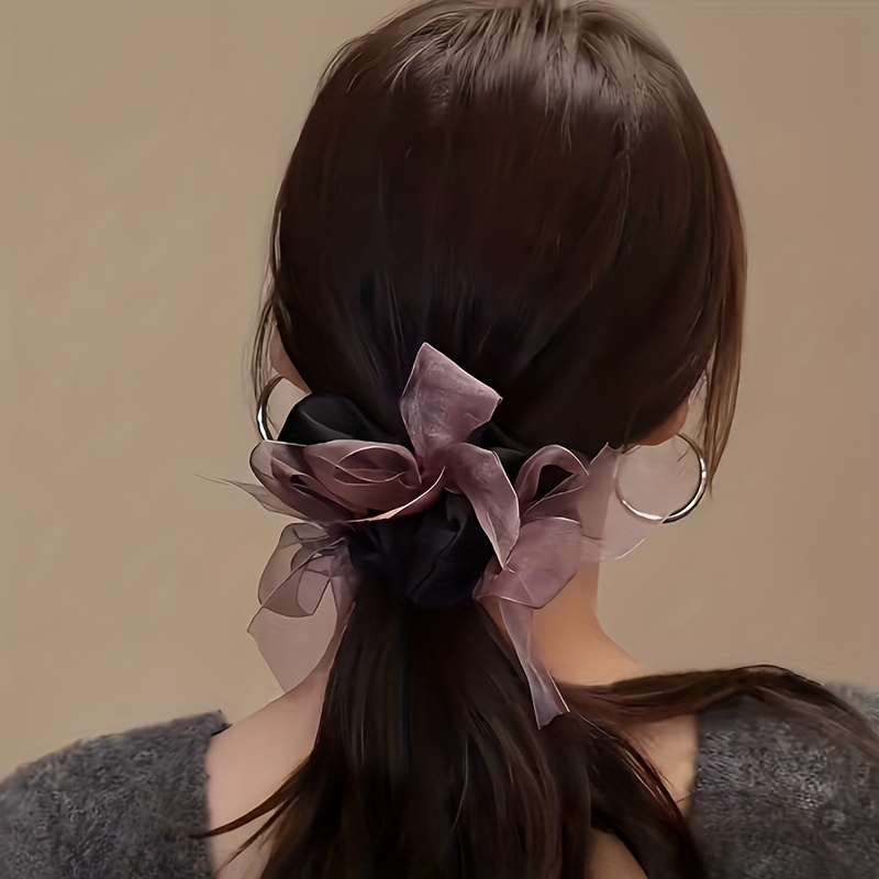 Organza woven bow satin scrunc - Ribbon Bow Gift ulasan dan harga