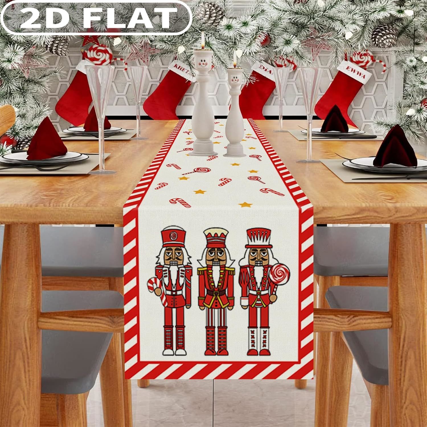 1pc Christmas Table Runner, Nu - Christmas Table Runner ulasan dan harga