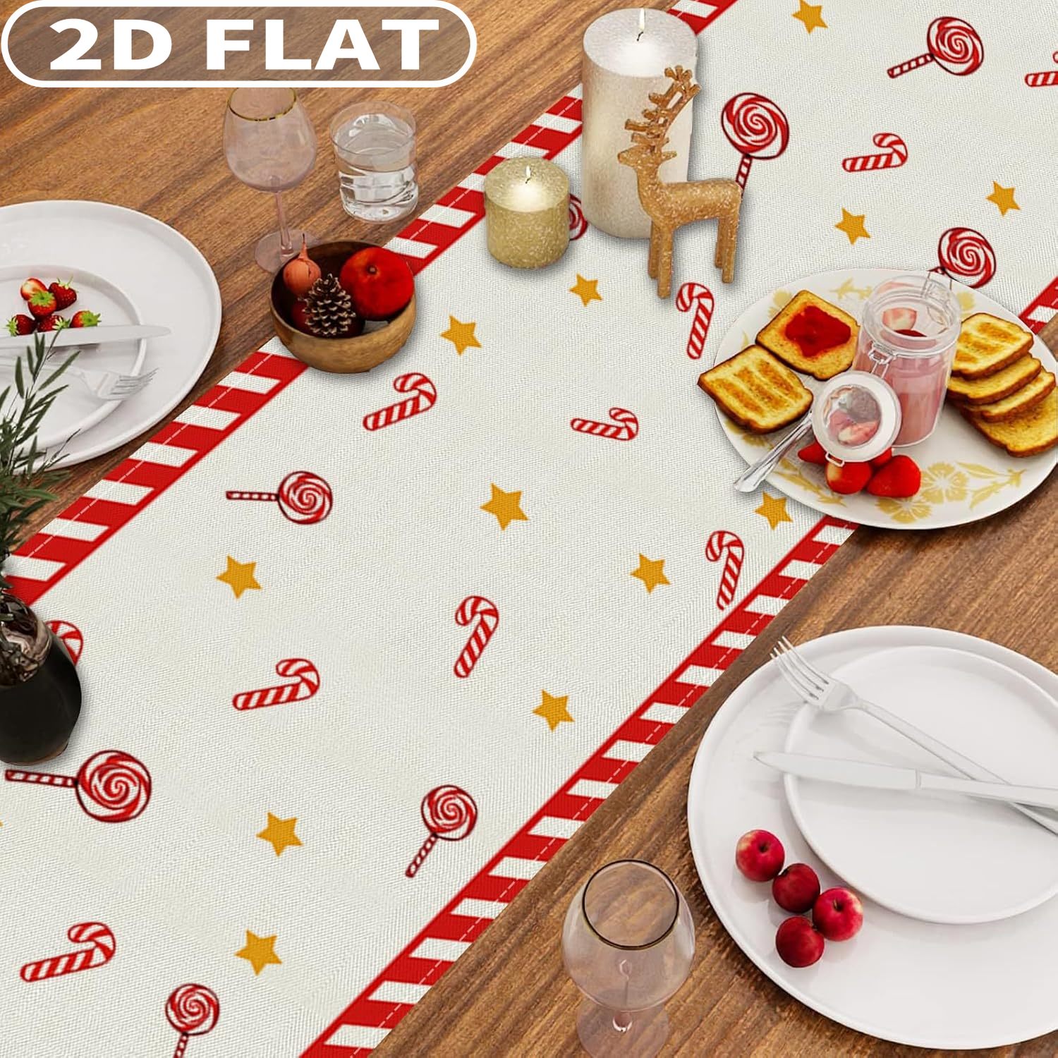 1pc Christmas Table Runner, Nu - Christmas Table Runner ulasan dan harga