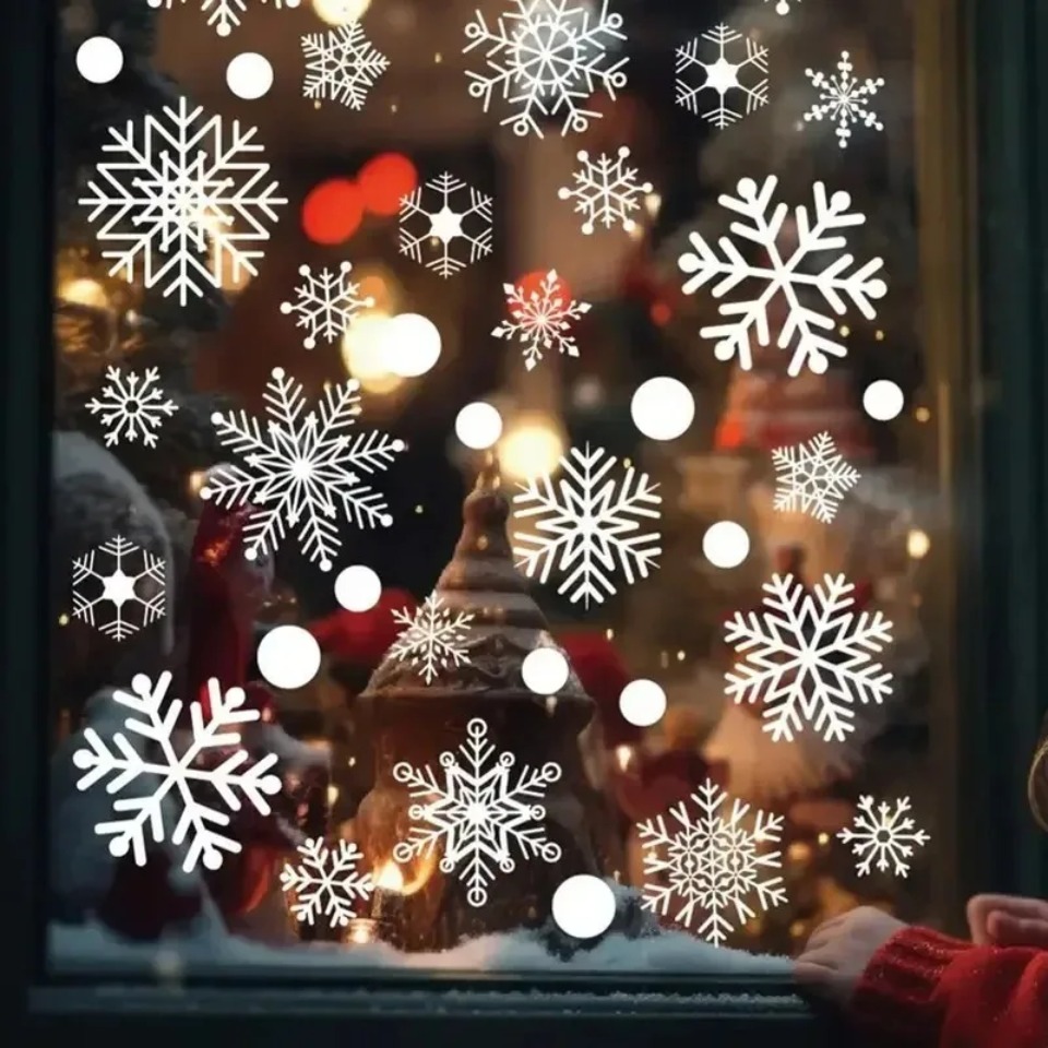 1Set Snowflake Window Stickers - Snowflake Window Decal ulasan dan harga