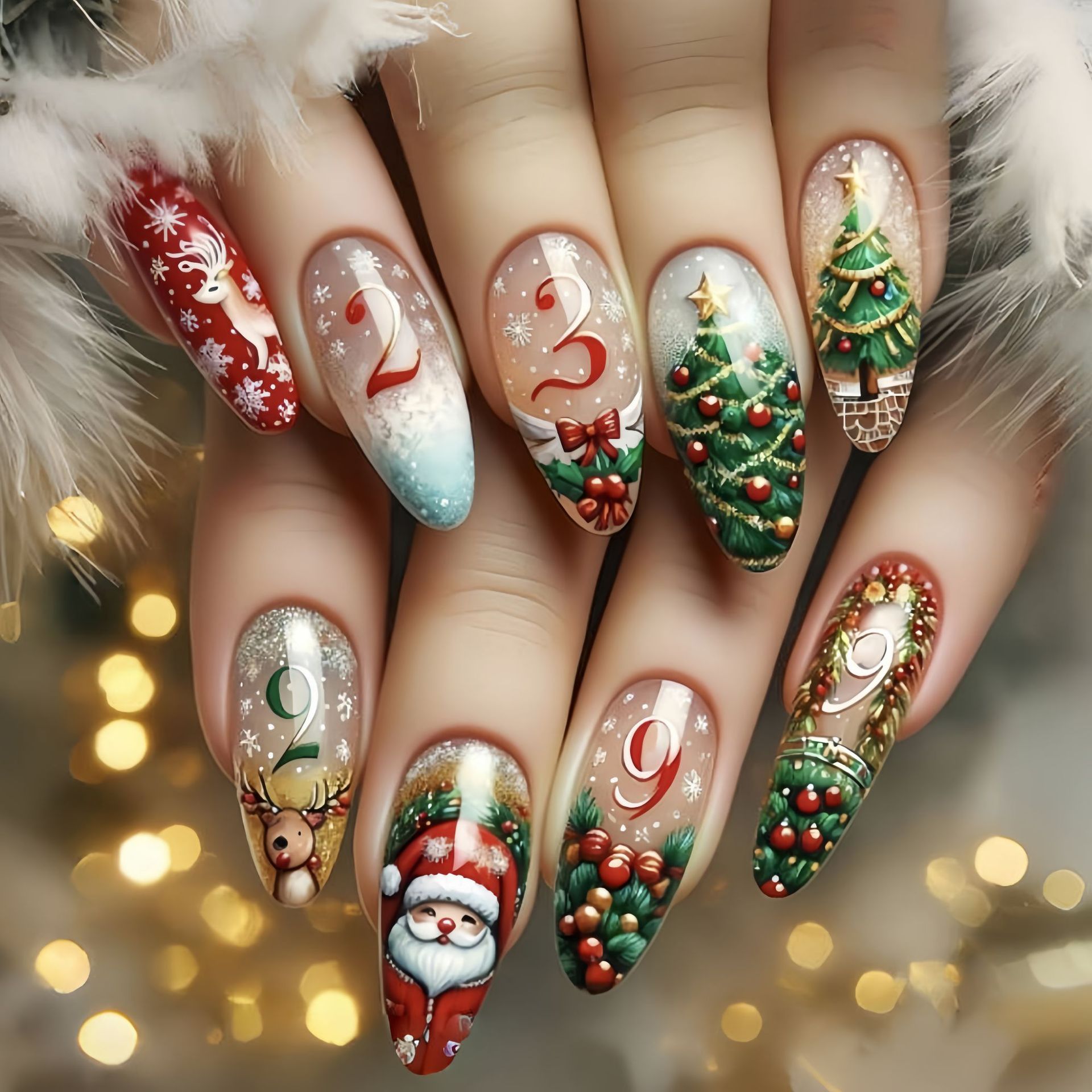 Medium fake nails for Christma - Christmas Tree Artificial ulasan dan harga