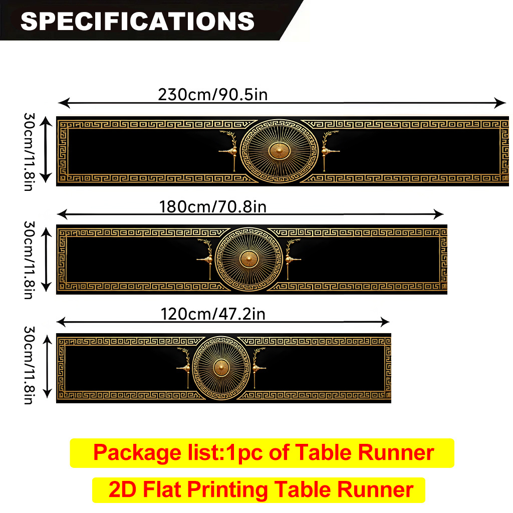 Elegant Gold Patterns Fine Bor - Christmas Table Runner ulasan dan harga