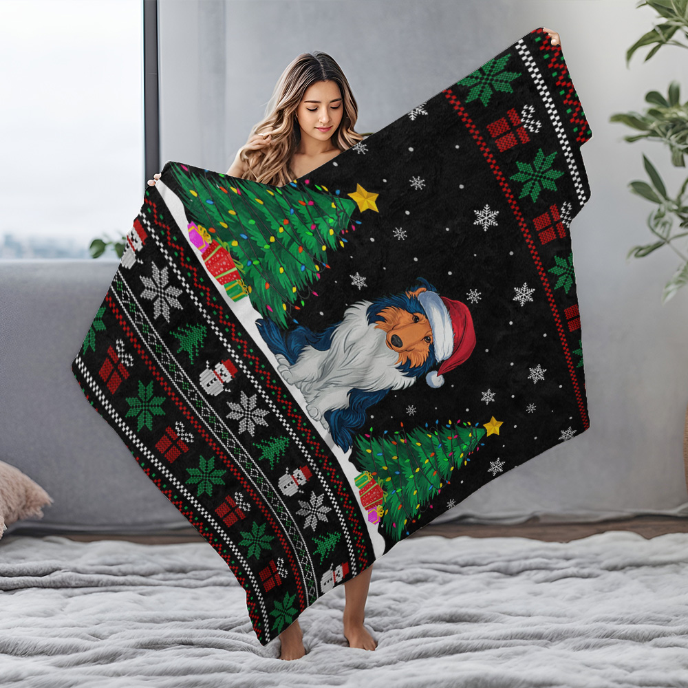 Dog Lover Christmas Fleece Bla - Santa Hat Plush ulasan dan harga