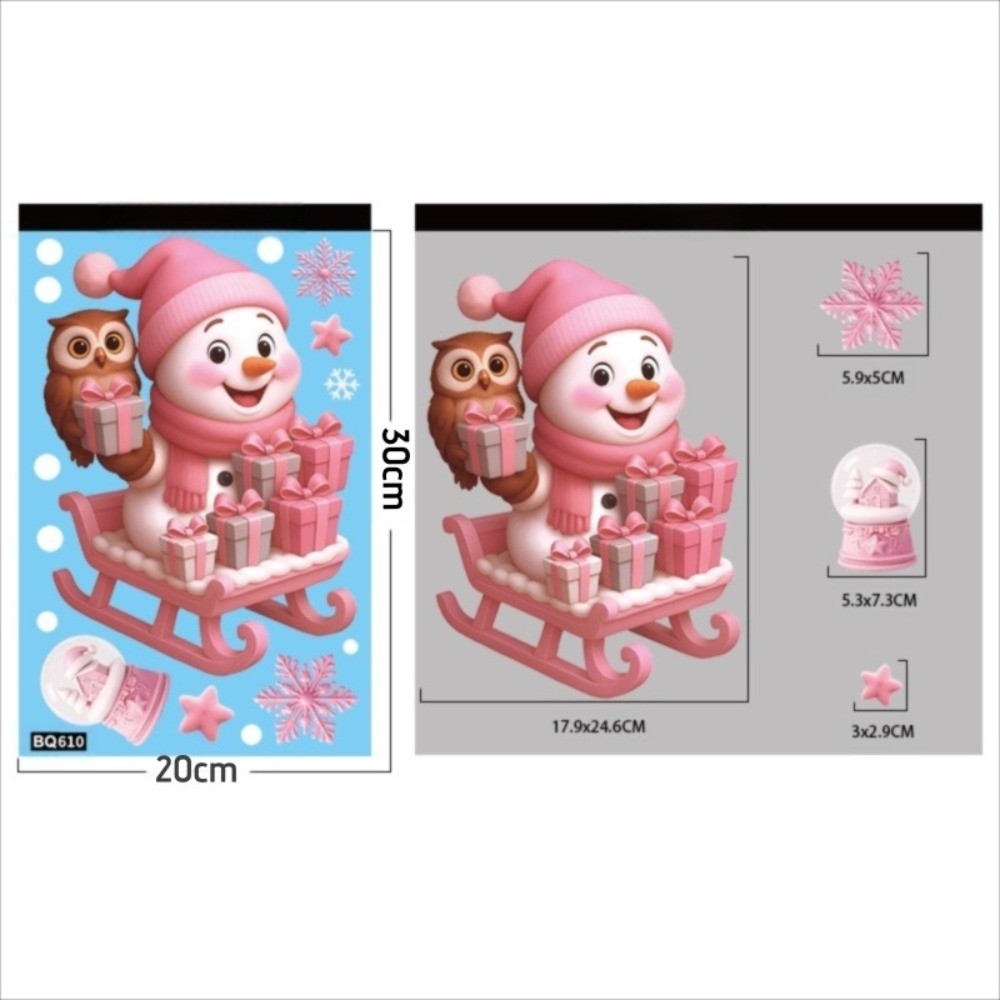 Cartoon PVC Window Stickers Sn - Snowflake Window Decal ulasan dan harga