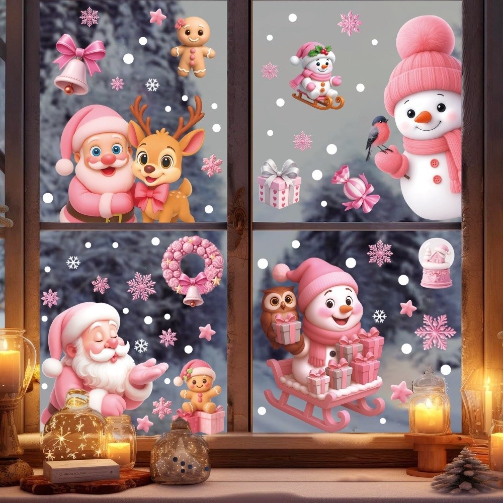 Cartoon PVC Window Stickers Sn - Snowflake Window Decal ulasan dan harga