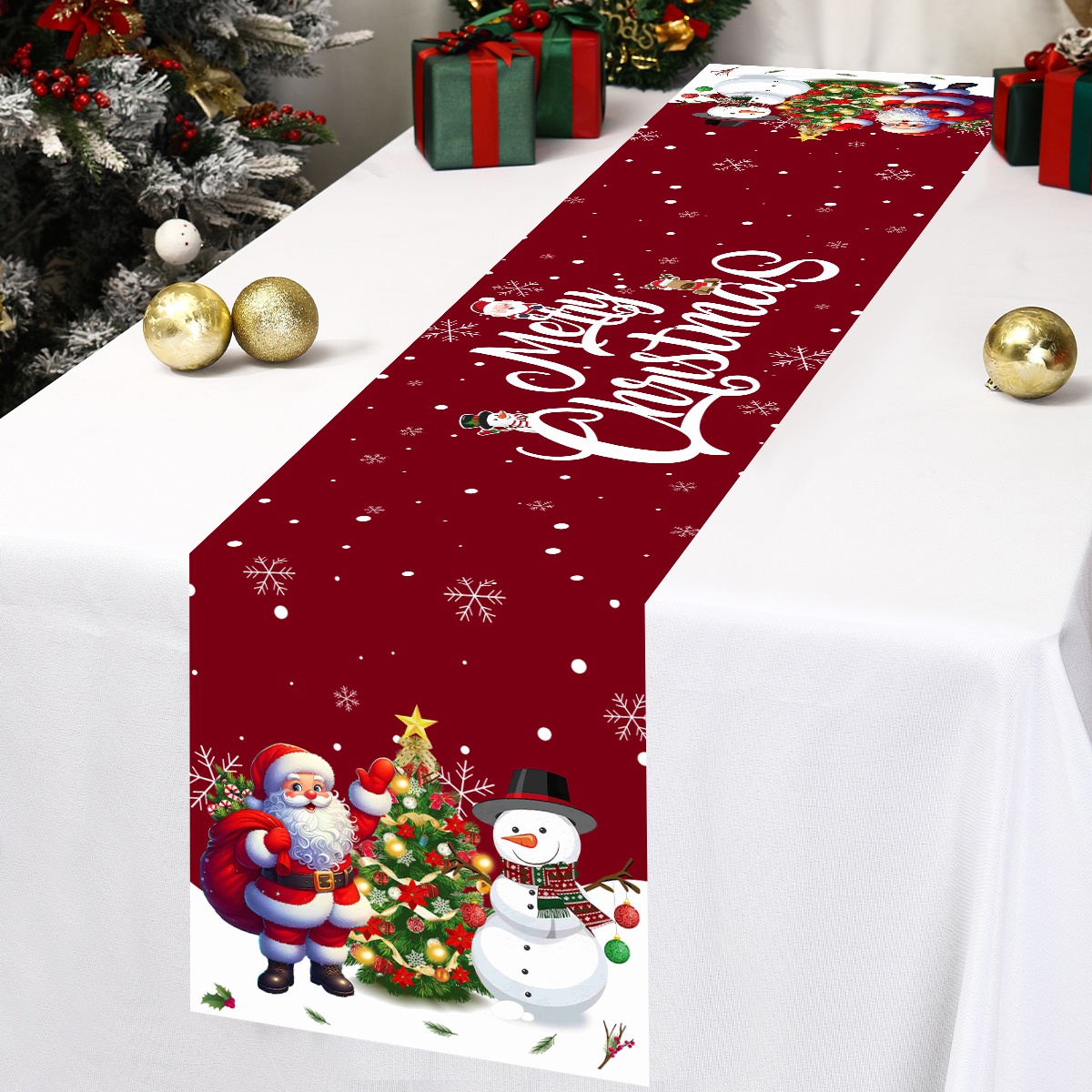 Merry Christmas Santa Claus Ta - Christmas Table Runner ulasan dan harga