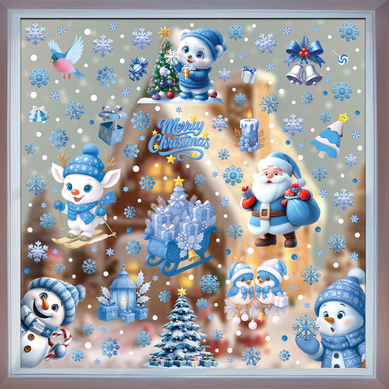 1Set Christmas Snowflake Windo - Snowflake Window Decal ulasan dan harga