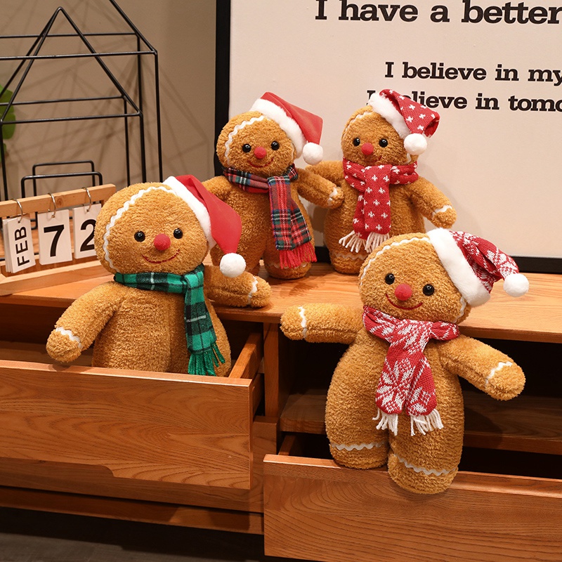 25/35cm New Christmas Gingerbr - Santa Hat Plush ulasan dan harga