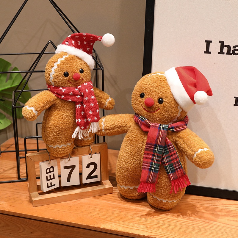 25/35cm New Christmas Gingerbr - Santa Hat Plush ulasan dan harga
