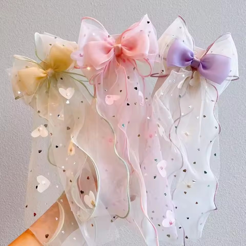 Korean Fairy Mesh Bow Hair Cli - Ribbon Bow Gift ulasan dan harga