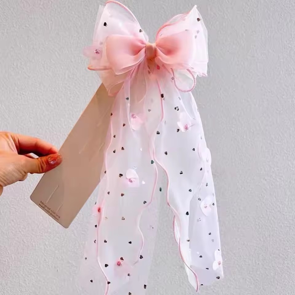 Korean Fairy Mesh Bow Hair Cli - Ribbon Bow Gift ulasan dan harga