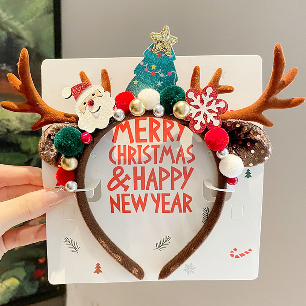 Cute Hair Accessories Velvet C - Reindeer Antlers Headband ulasan dan harga
