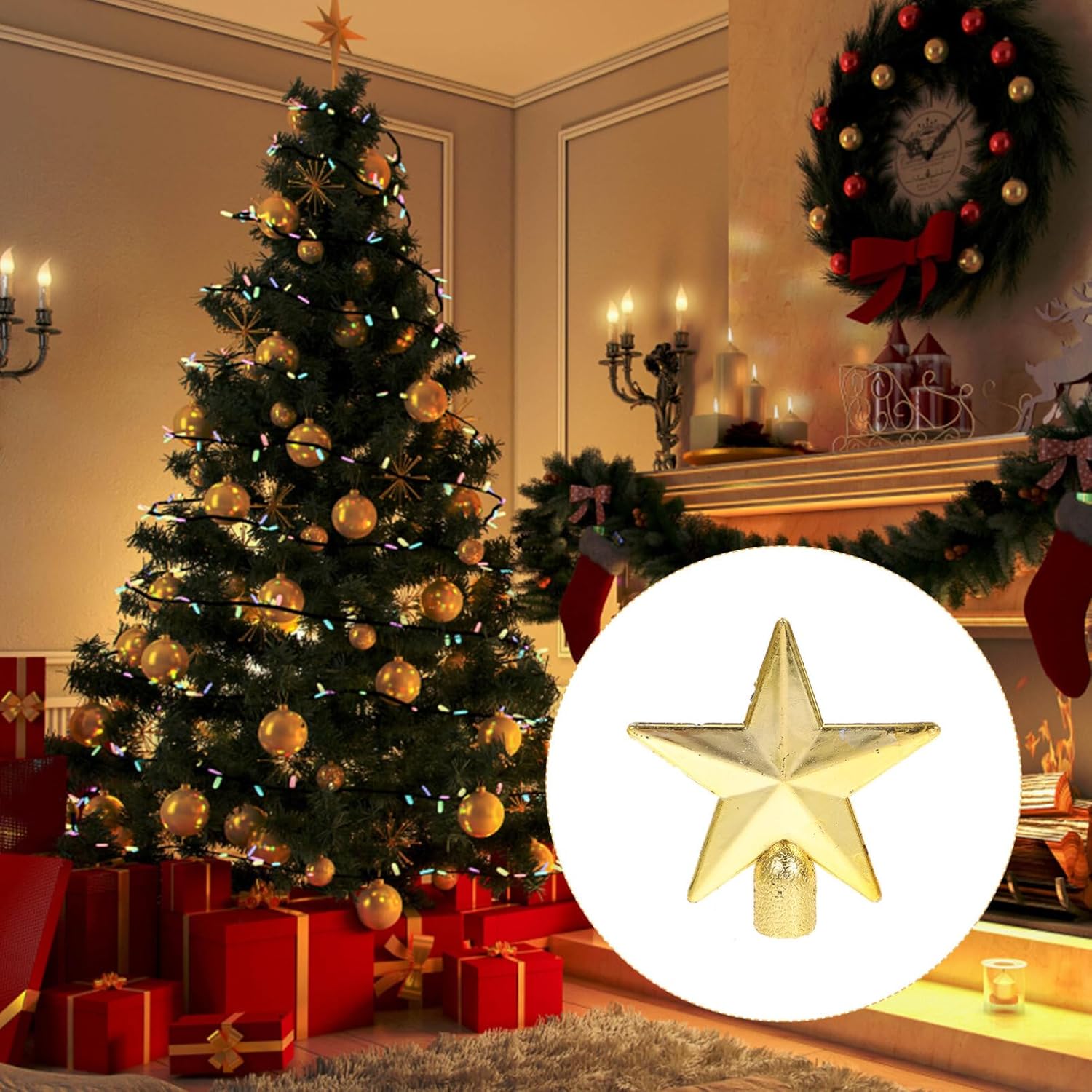 6cm Mini Christmas Tree Topper - Star Tree Topper ulasan dan harga