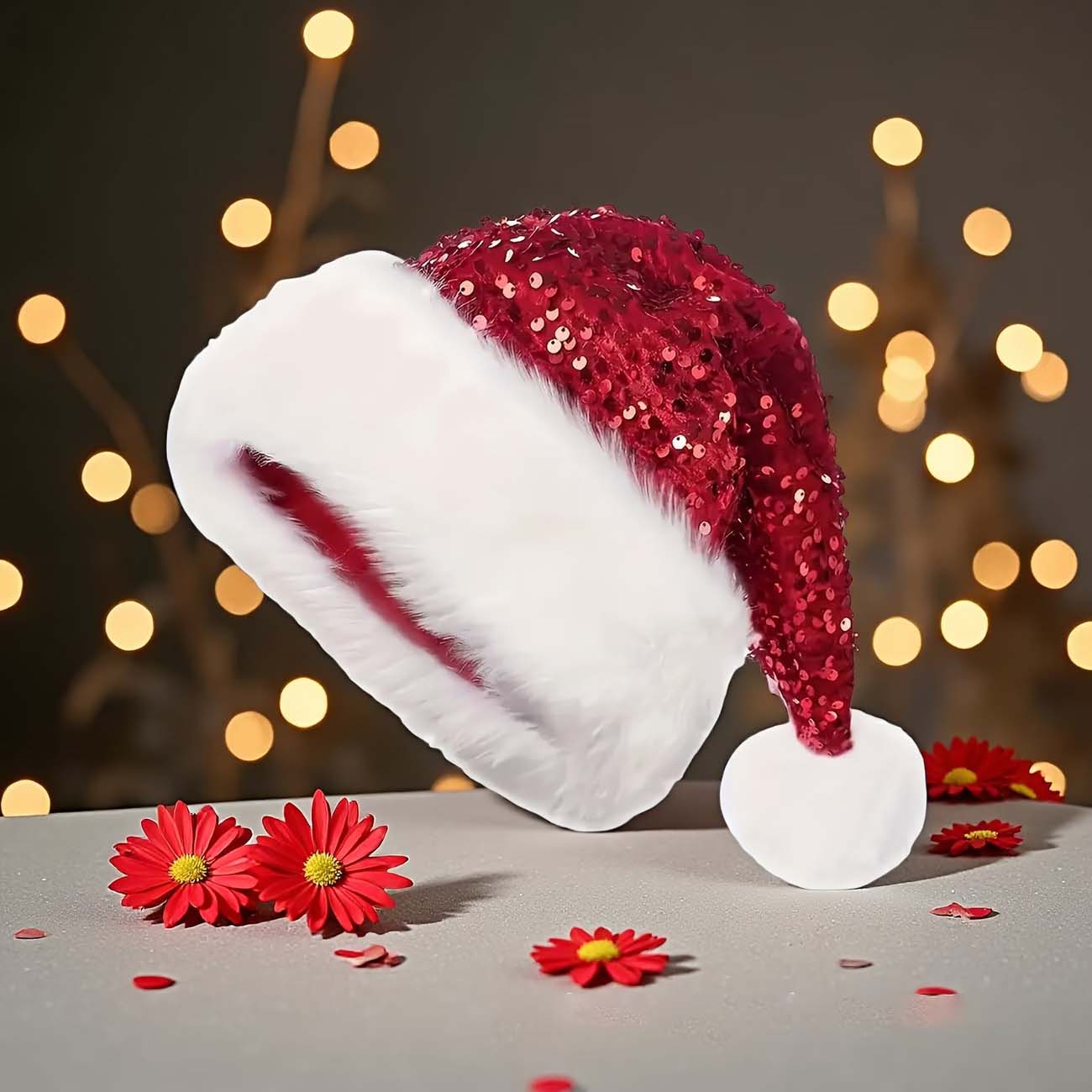 Sequin Christmas Hat Plush Sol - Santa Hat Plush ulasan dan harga