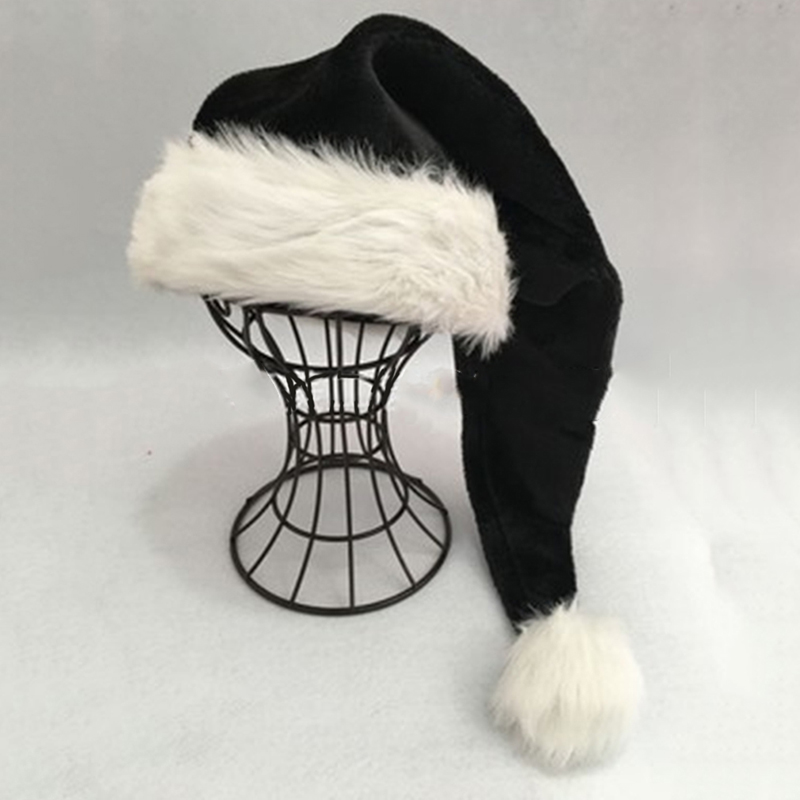 Plush Christmas Hat Black Unis - Santa Hat Plush ulasan dan harga