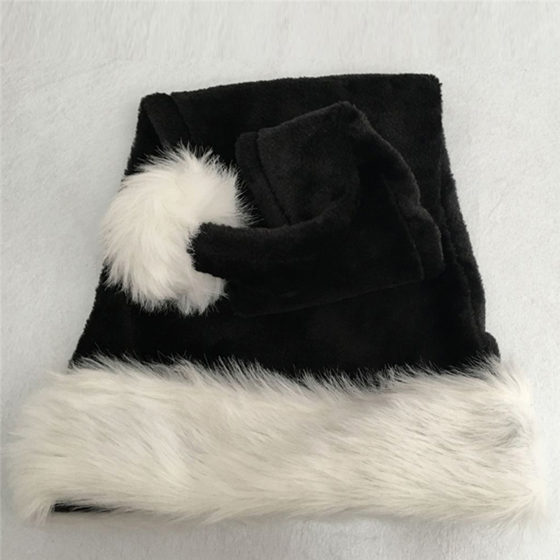 Plush Christmas Hat Black Unis - Santa Hat Plush ulasan dan harga
