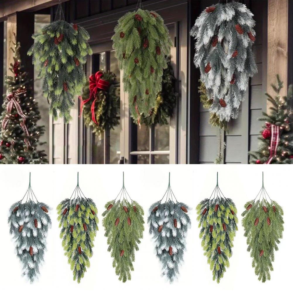 2Pcs 74cm Christmas Teardrop S - Christmas Wreath Fake ulasan dan harga