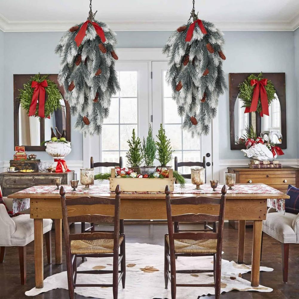 2Pcs 74cm Christmas Teardrop S - Christmas Wreath Fake ulasan dan harga