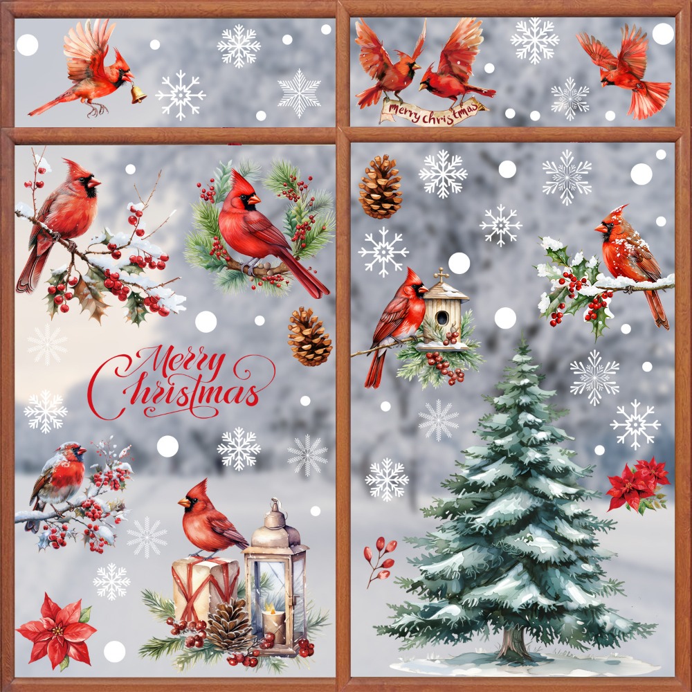 9pcs Christmas Window Decals C - Snowflake Window Decal ulasan dan harga