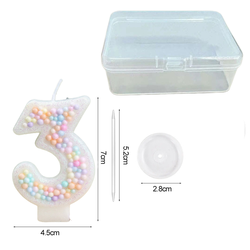Rainbow Ball Number Birthday C - Holiday Candle Set ulasan dan harga