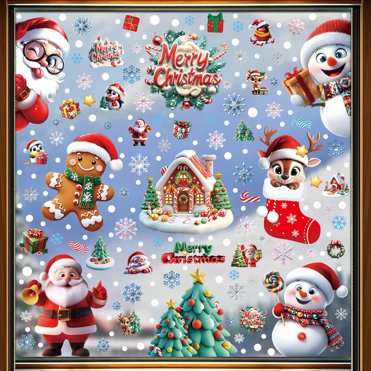 2025 Christmas Static Window C - Snowflake Window Decal ulasan dan harga