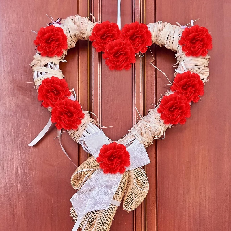 10/20Pcs Rose Artificial Flowe - Christmas Wreath Fake ulasan dan harga