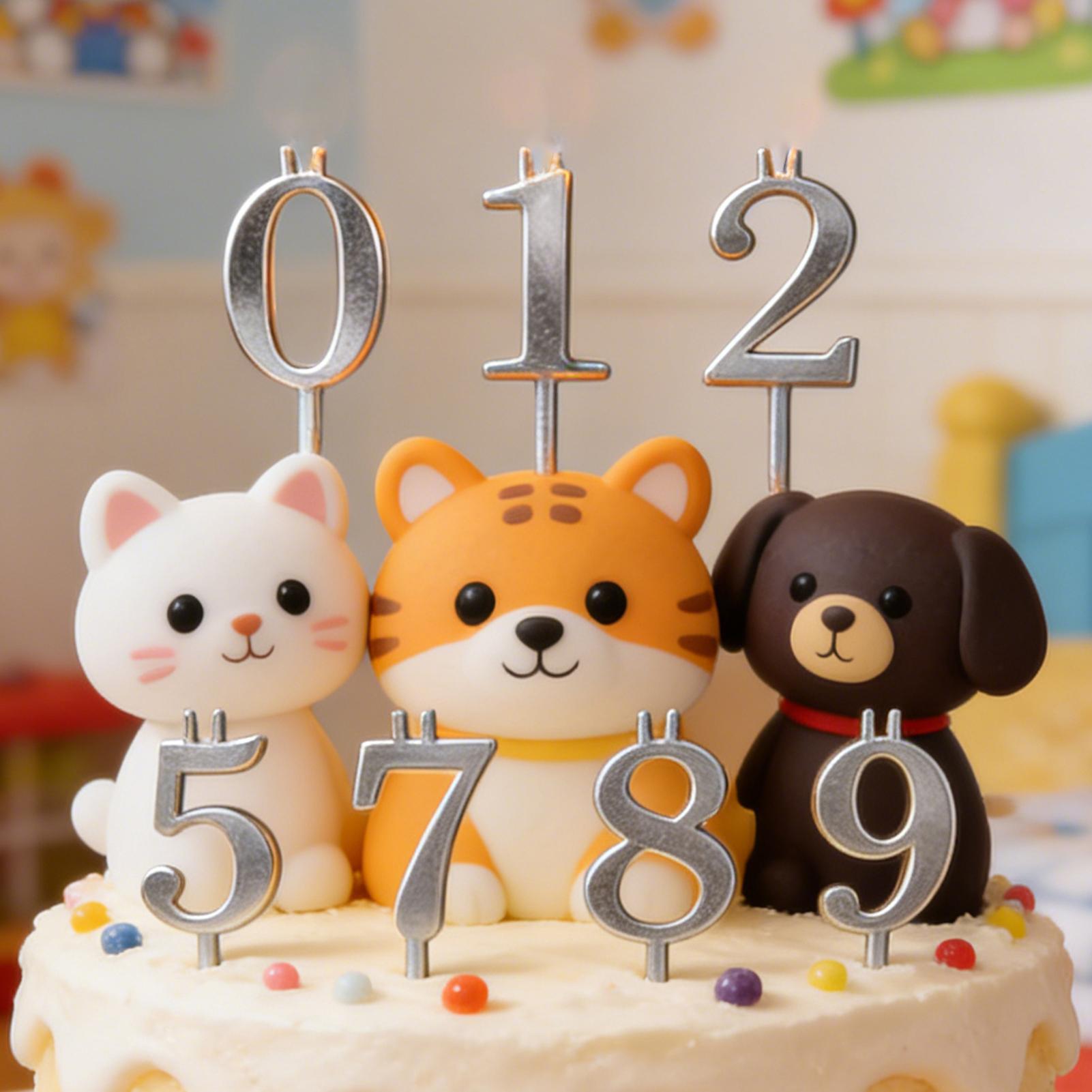 10pcs 0-9 Number Cake Toppers  - Holiday Candle Set ulasan dan harga